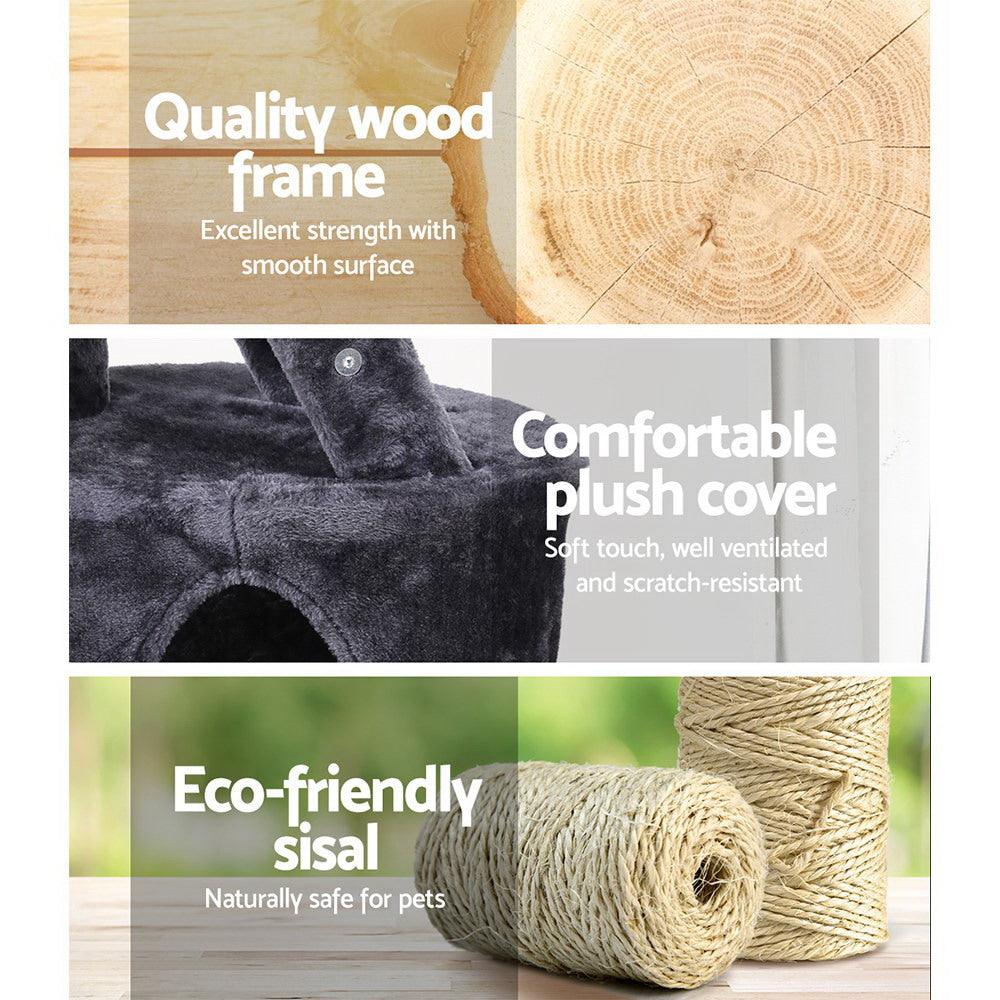 i.Pet Cat Tree 120cm Tower Scratching Post Scratcher Wood Condo House Bed Toys - Harrogates