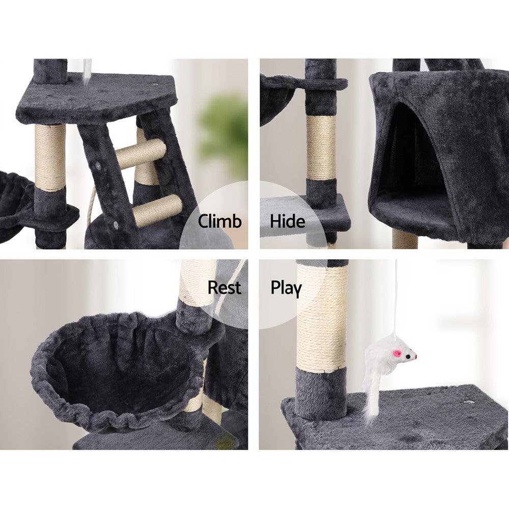 i.Pet Cat Tree 120cm Tower Scratching Post Scratcher Wood Condo House Bed Toys - Harrogates