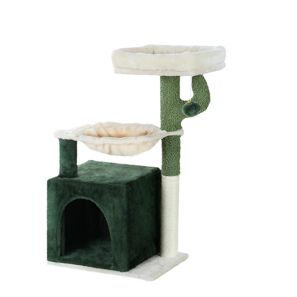 i.Pet Cat Tree 78cm Scratching Post Tower Scratcher Wood Condo House Bed Toys Green - Harrogates