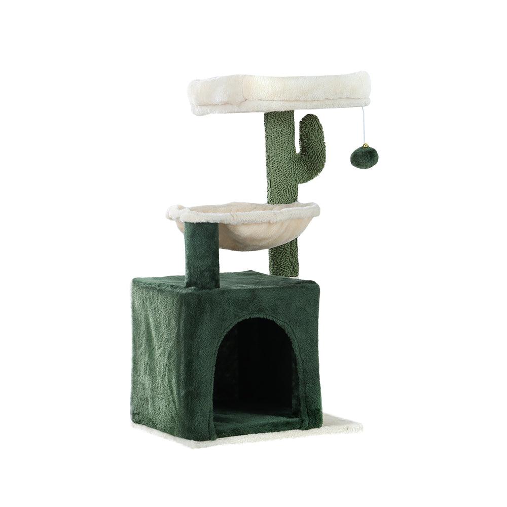 i.Pet Cat Tree 78cm Scratching Post Tower Scratcher Wood Condo House Bed Toys Green - Harrogates