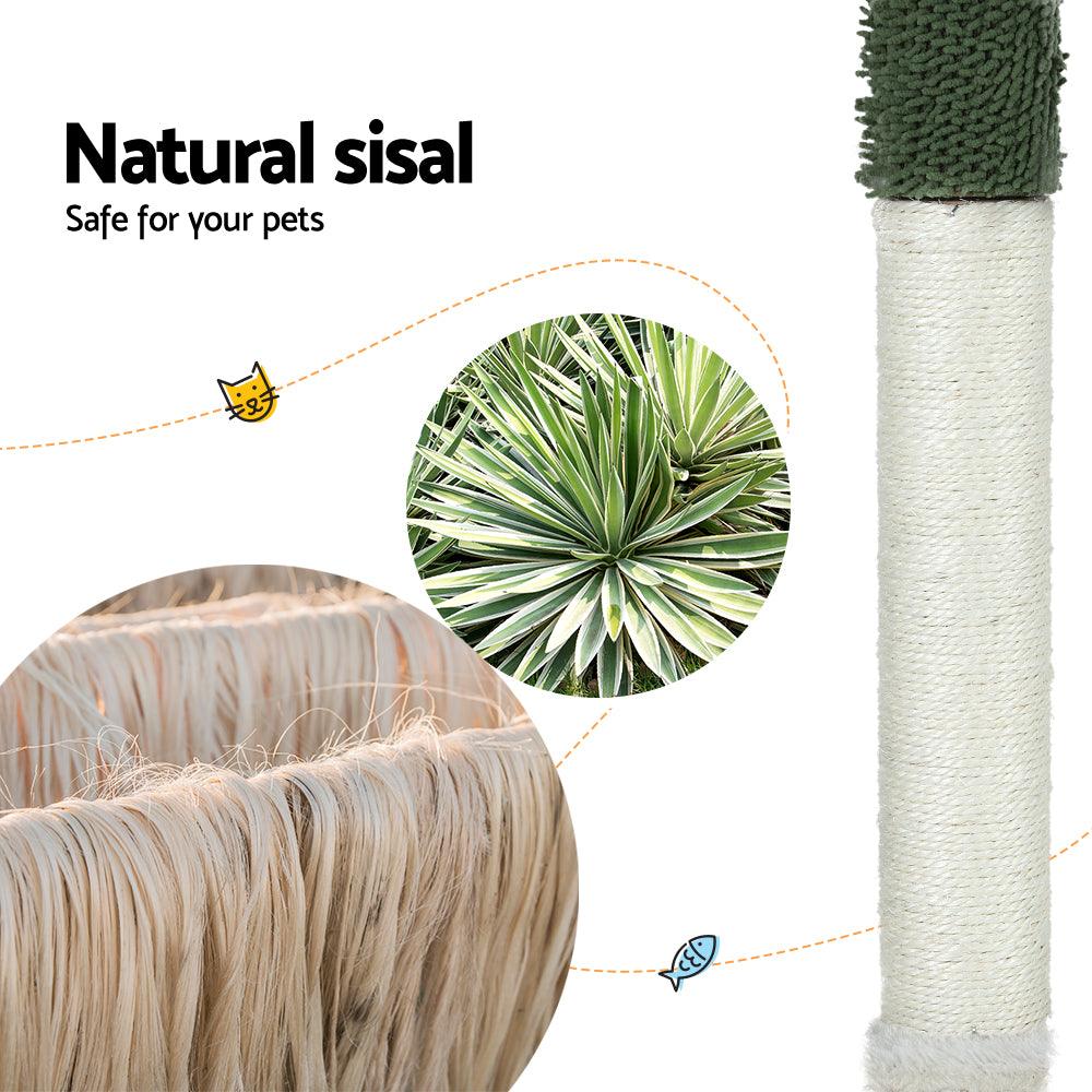 i.Pet Cat Tree 78cm Scratching Post Tower Scratcher Wood Condo House Bed Toys Green - Harrogates