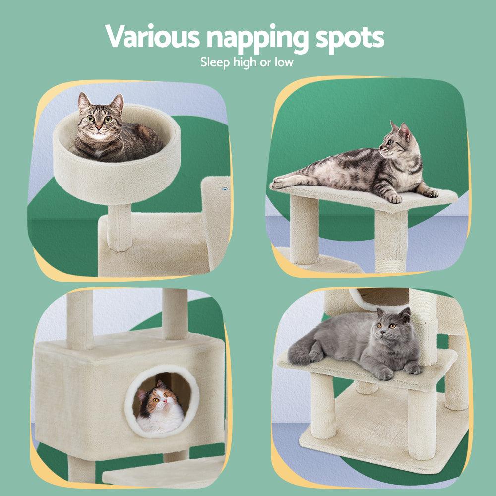 i.Pet Cat Tree 90cm Scratching Post Tower Scratcher Wood Condo House Bed Trees - Harrogates