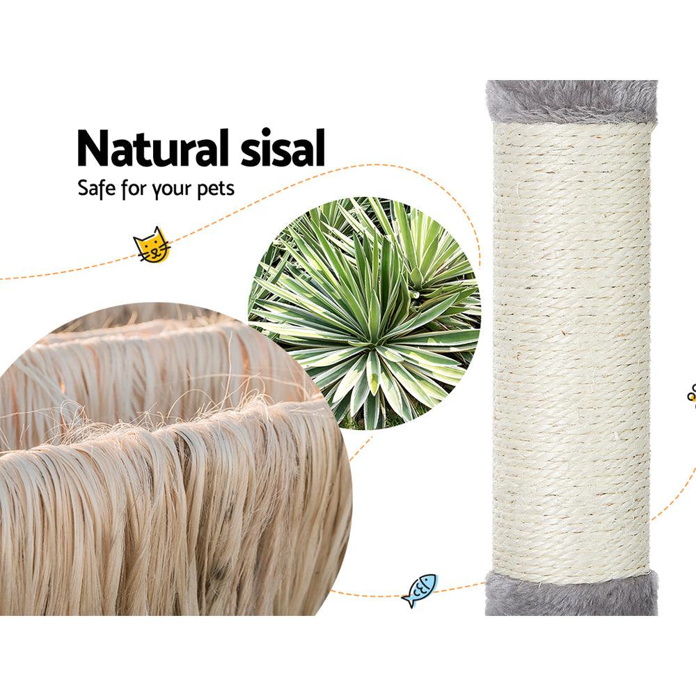 i.Pet Cat Tree 103cm Tower Scratching Post Scratcher Wood Condo House Trees Grey - Harrogates