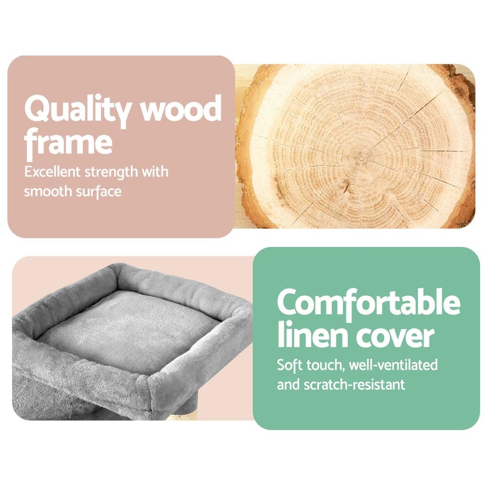 i.Pet Cat Tree 69cm Scratching Post Tower Scratcher Wood Condo House Bed Trees - Harrogates