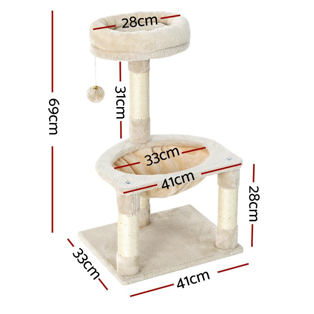 i.Pet Cat Tree 69cm Scratching Post Tower Scratcher Wood Condo Toys House Bed - Harrogates