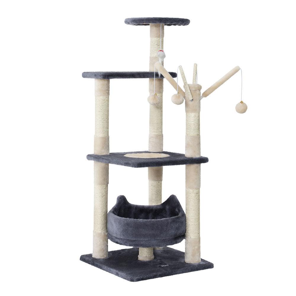 i.Pet Cat Tree 110cm Tower Scratching Post Scratcher Wood Condo House Bed Toys - Harrogates