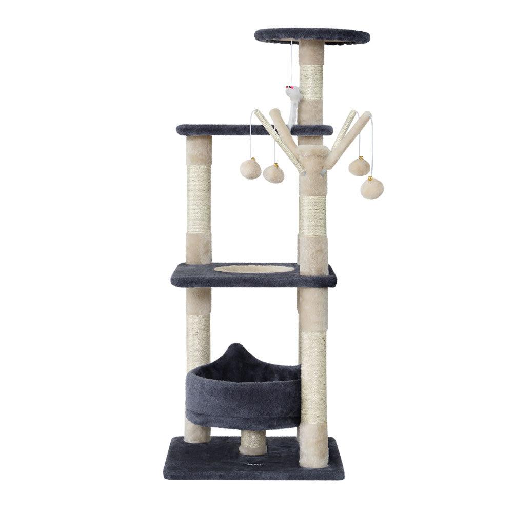 i.Pet Cat Tree 110cm Tower Scratching Post Scratcher Wood Condo House Bed Toys - Harrogates