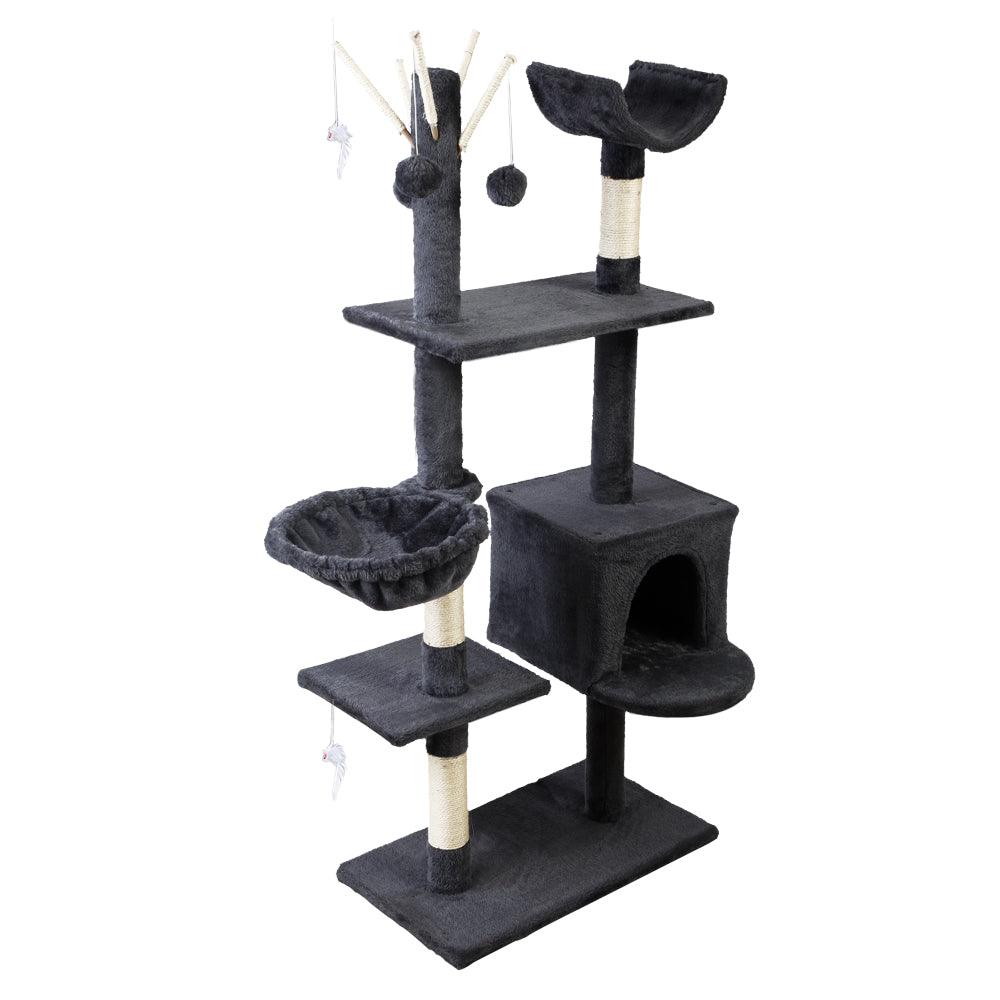 i.Pet Cat Tree 140cm Tower Scratching Post Scratcher Trees Toys Condo Bed Grey - Harrogates