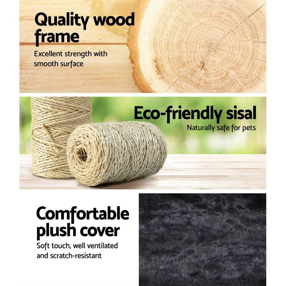 i.Pet Cat Tree 140cm Tower Scratching Post Scratcher Trees Toys Condo Bed Grey - Harrogates