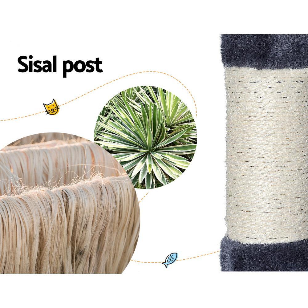 i.Pet Cat Tree Tower Scratching Post Scratcher 138cm Trees Condo House Grey - Harrogates