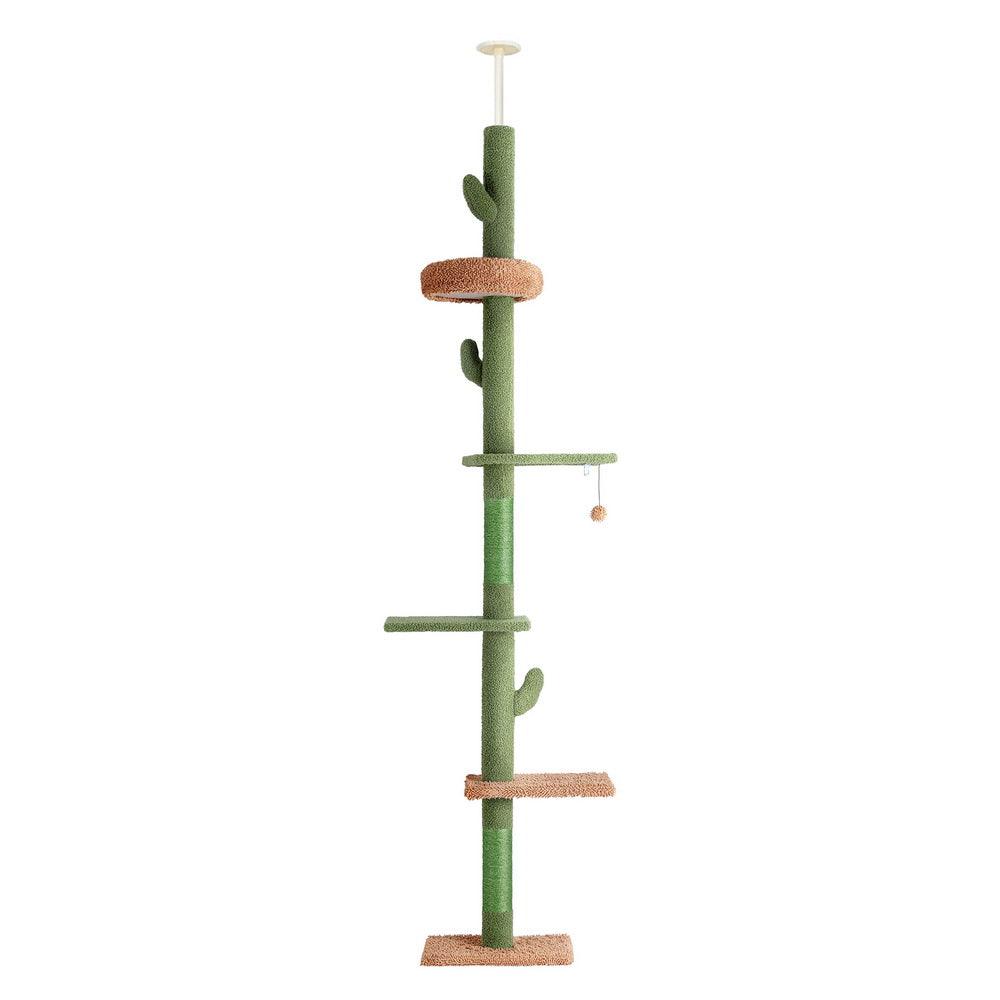i.Pet Cat Tree Tower Scratching Post Scratcher Floor to Ceiling Cats Bed 290cm - Harrogates