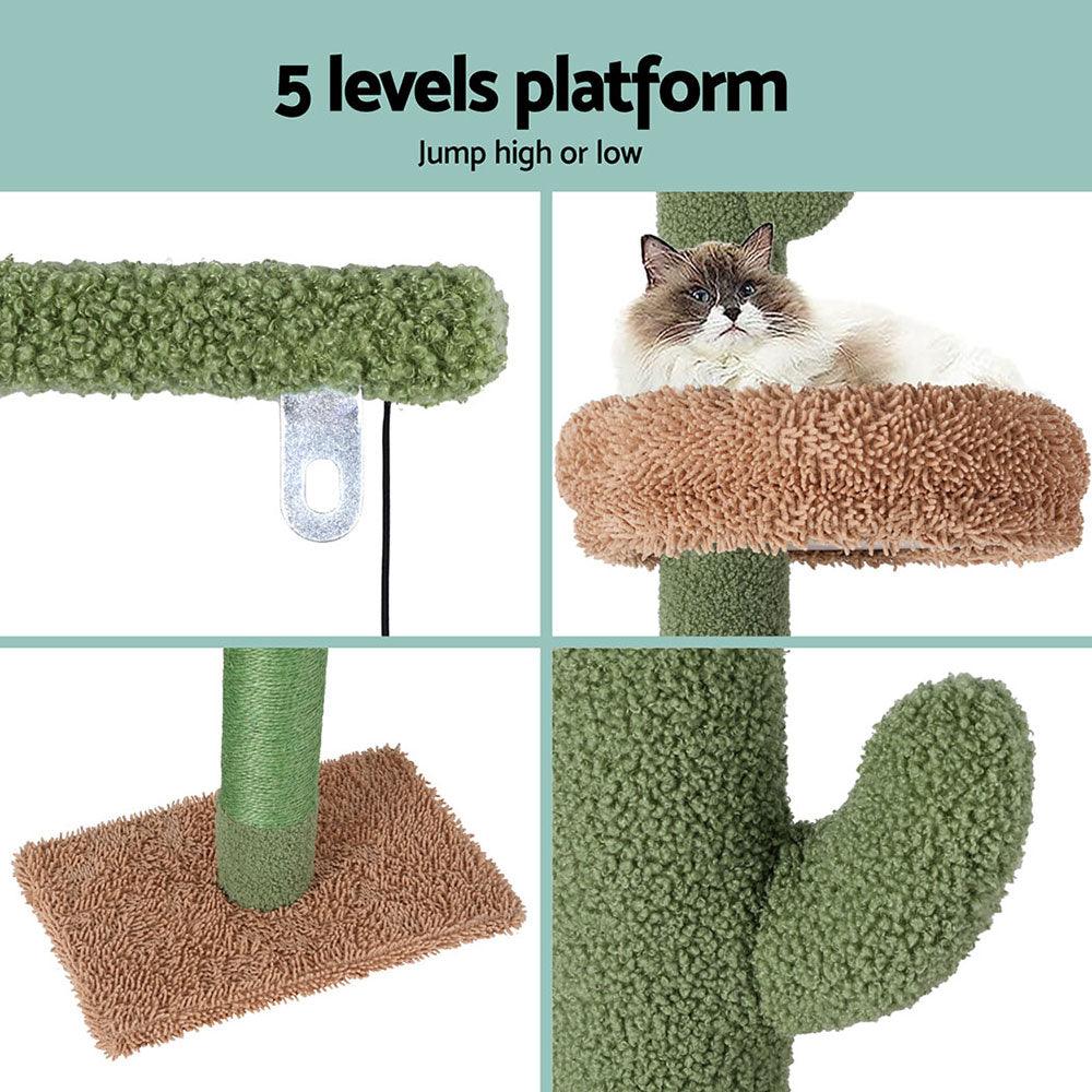 i.Pet Cat Tree Tower Scratching Post Scratcher Floor to Ceiling Cats Bed 290cm - Harrogates