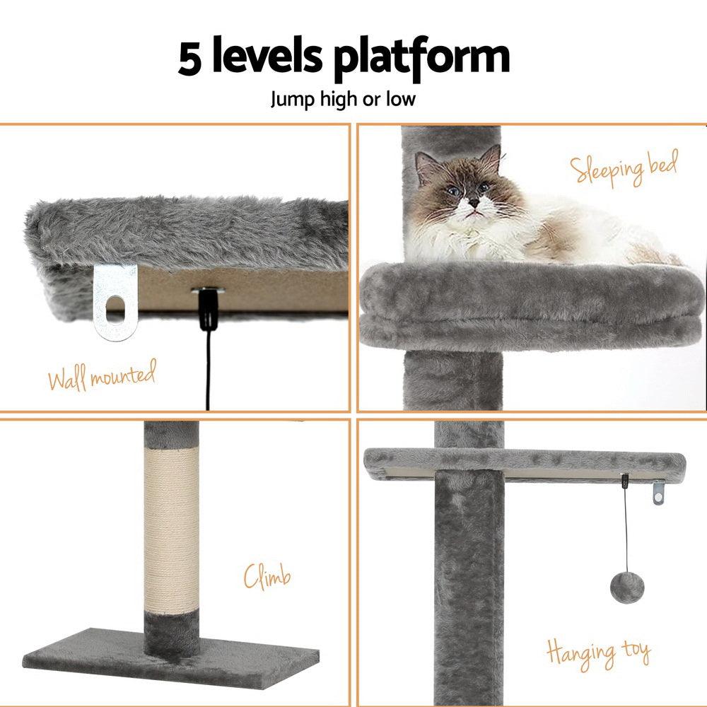 i.Pet Cat Tree 290cm Tower Scratching Post Scratcher Floor to Ceiling Cats Bed - Harrogates