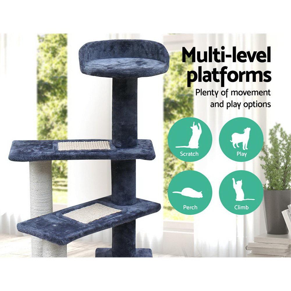 i.Pet Cat Tree 100cm Scratching Post Scratcher Tower Wood Condo House Trees Bed - Harrogates