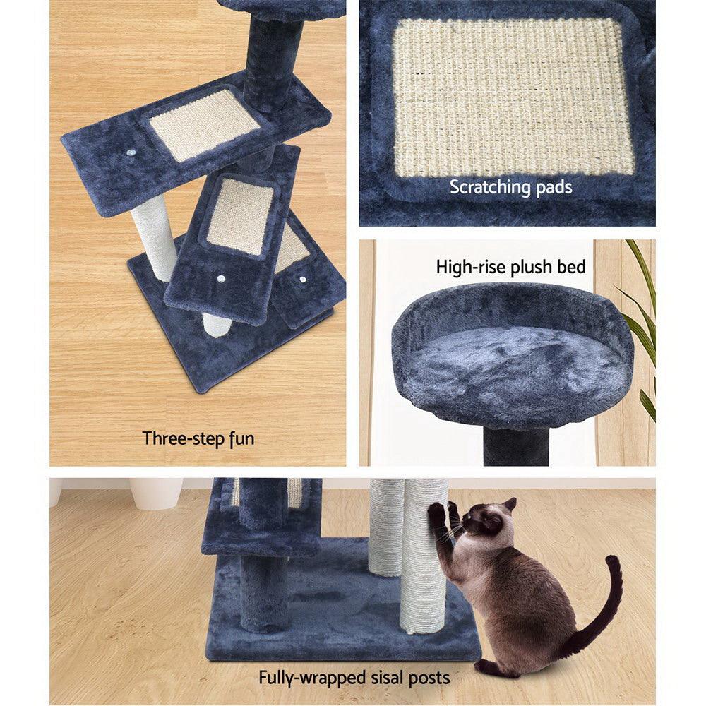 i.Pet Cat Tree 100cm Scratching Post Scratcher Tower Wood Condo House Trees Bed - Harrogates