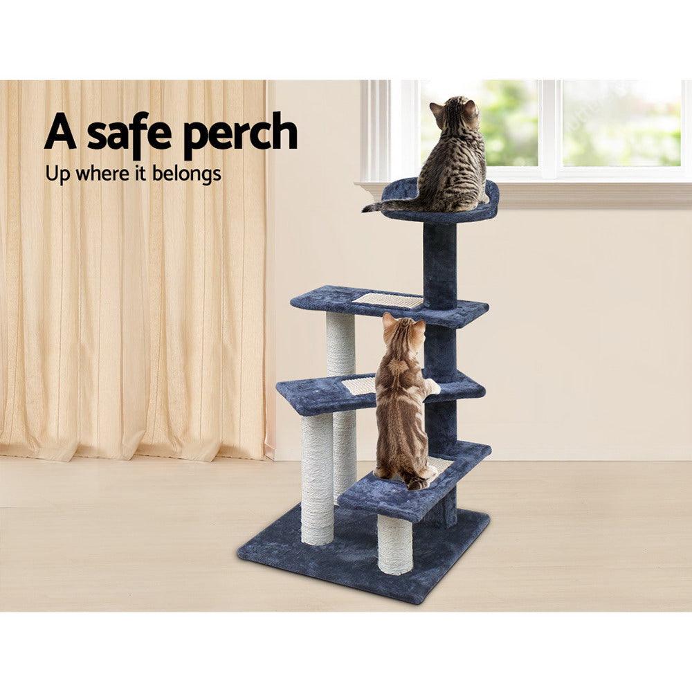 i.Pet Cat Tree 100cm Scratching Post Scratcher Tower Wood Condo House Trees Bed - Harrogates