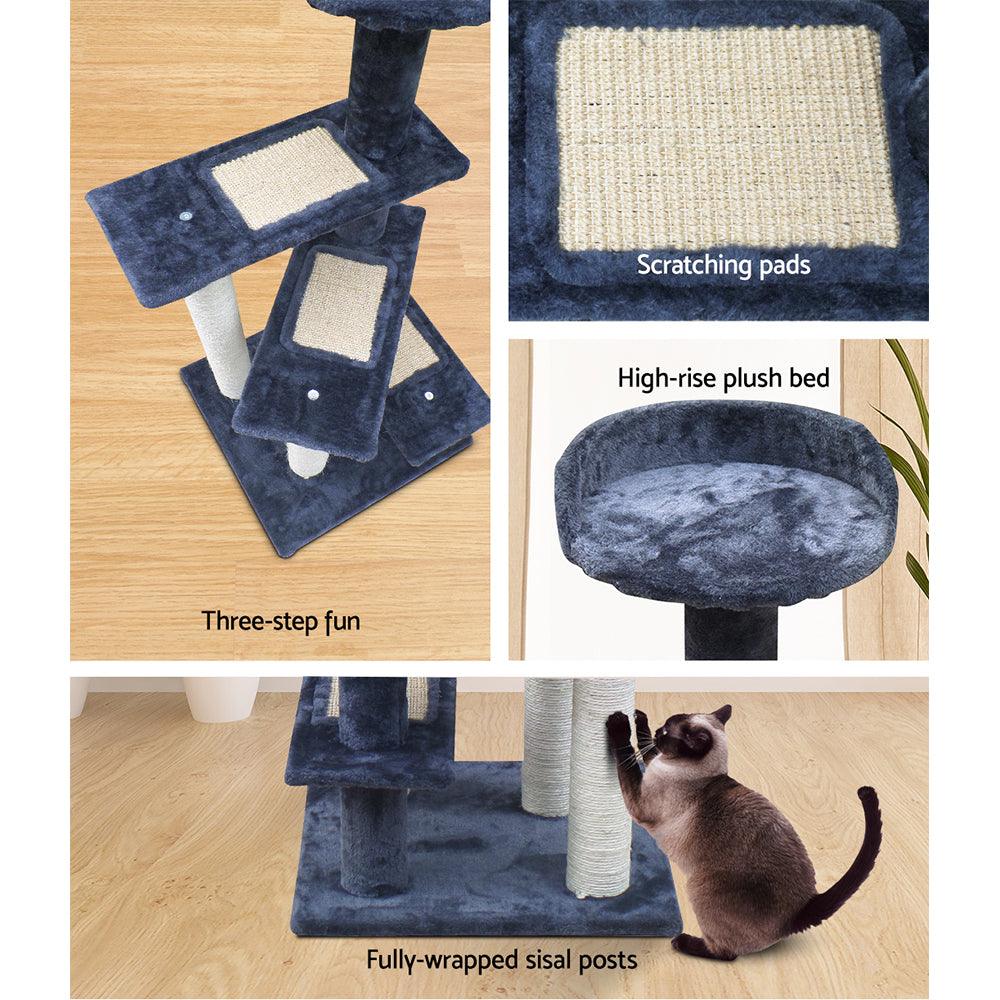 i.Pet Cat Tree 100cm Scratching Post Scratcher Tower Wood Condo House Trees Bed - Harrogates