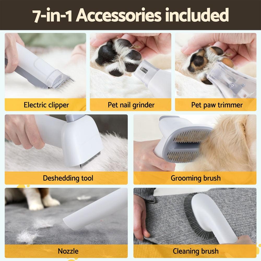 i.Pet Pet Grooming Kit Vacuum Dog Cat Hair Dryer Remover Clipper Brushes Cleaning - Harrogates