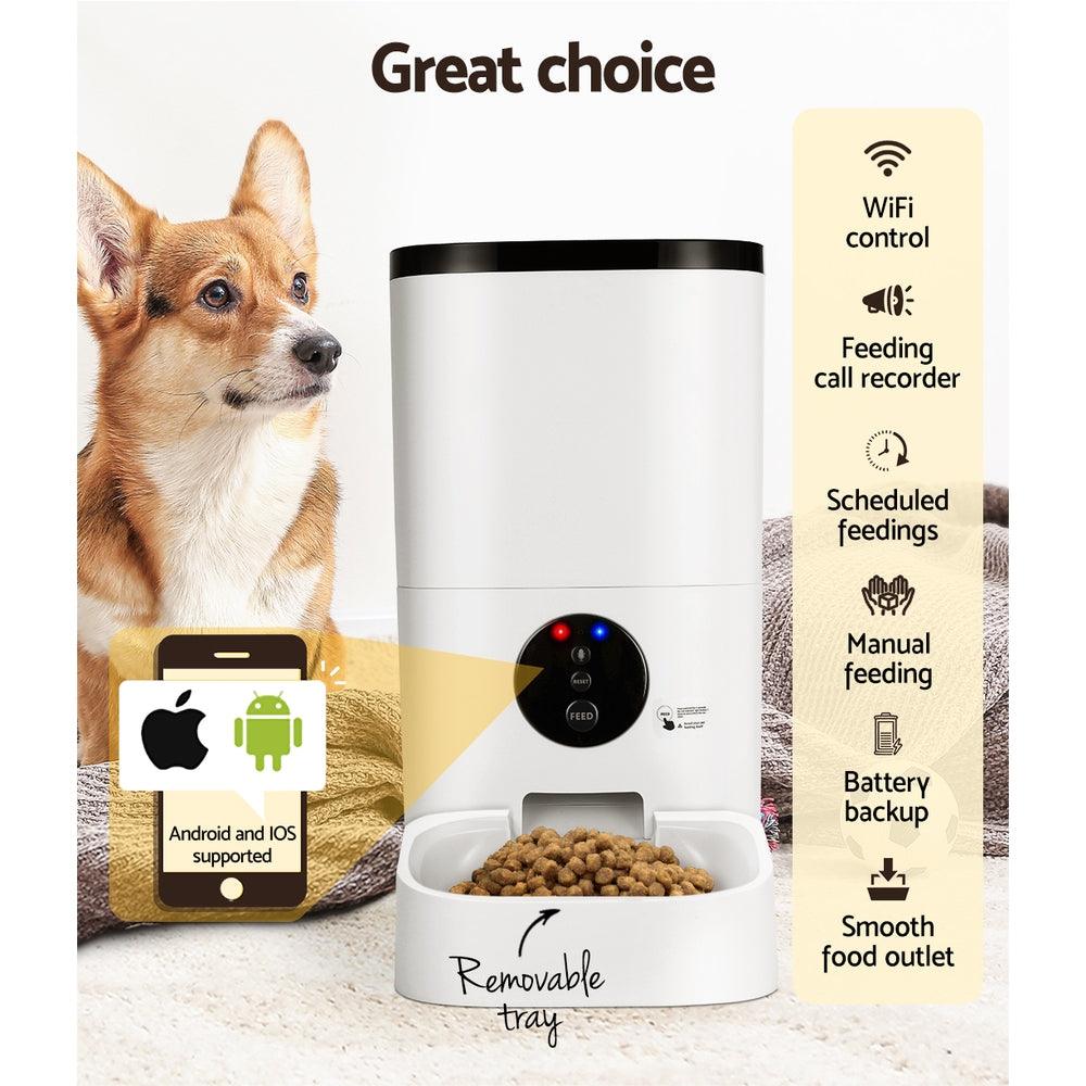 i.Pet Automatic Pet Feeder 6L Wifi Auto Dog Cat Smart Food Dispenser Timer - Harrogates