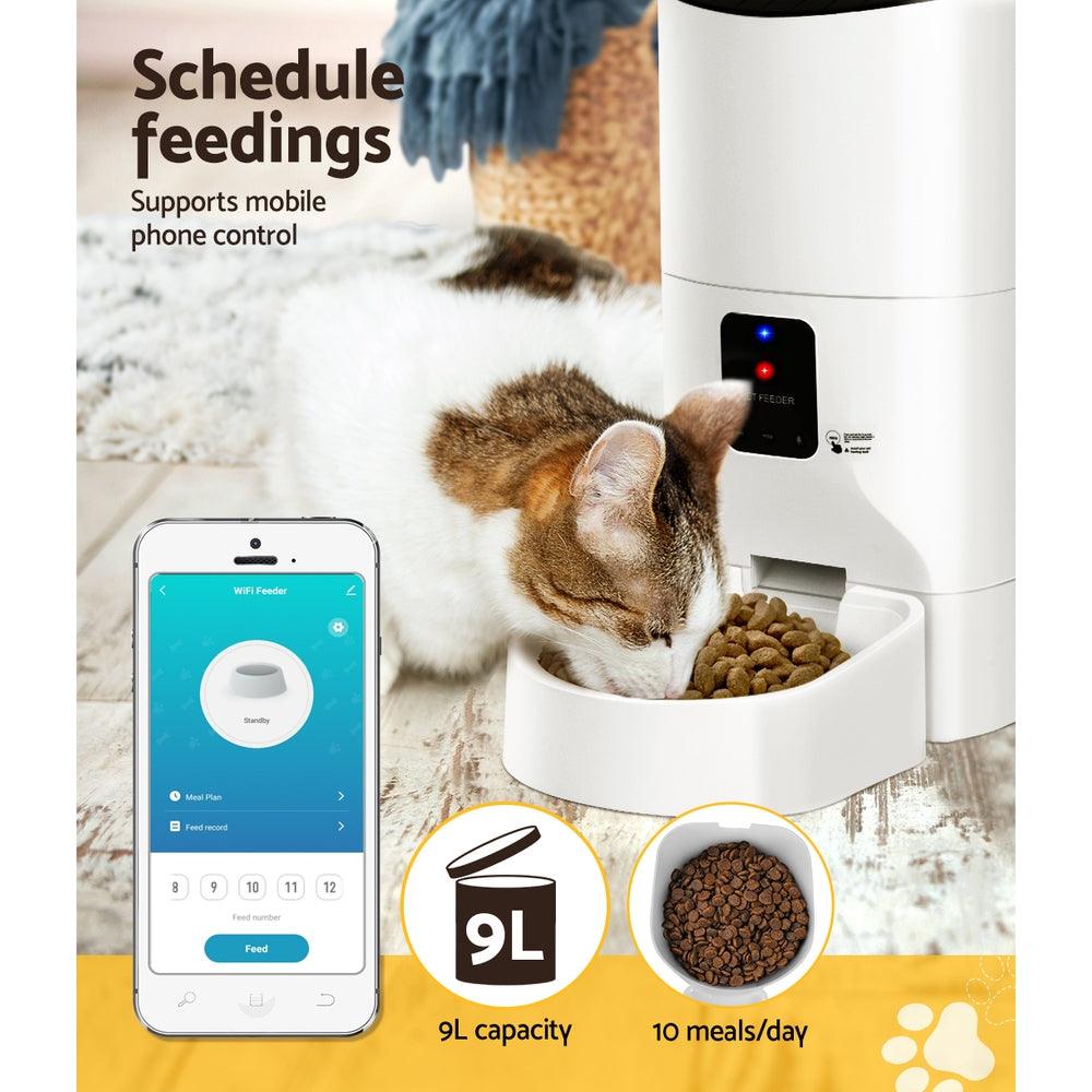 i.Pet Automatic Pet Feeder 9L Wifi Auto Dog Cat Feeder Smart Food Dispenser Timer - Harrogates