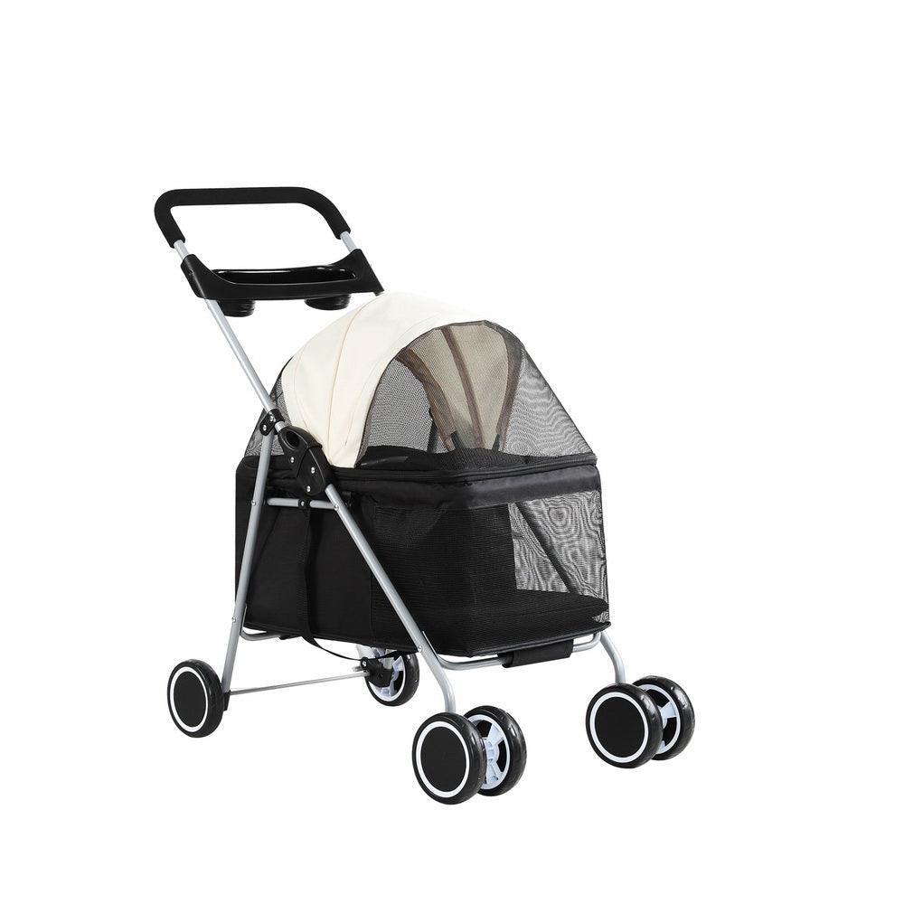 i.Pet Pet Stroller Pram Dog Cat Carrier Cage Large Travel Pushchair Foldable 4 Wheels - Harrogates