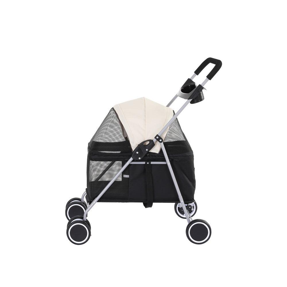 i.Pet Pet Stroller Pram Dog Cat Carrier Cage Large Travel Pushchair Foldable 4 Wheels - Harrogates