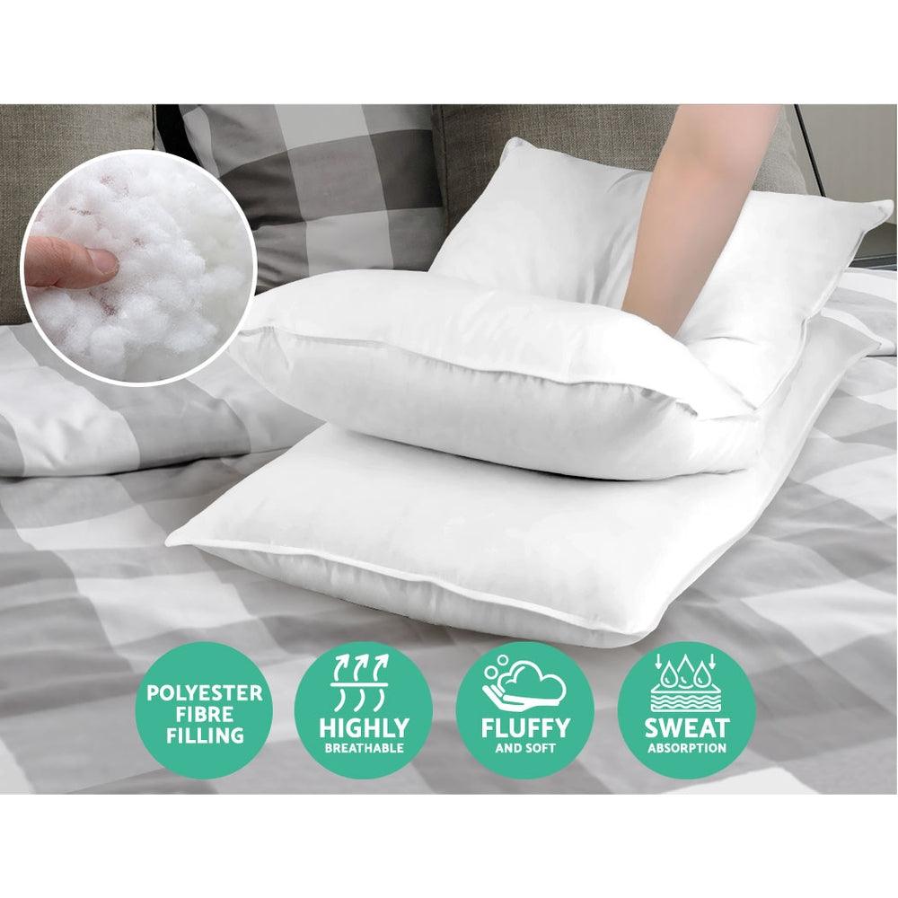 Giselle Bedding 4 Pack Bed Pillow Family Hotel 50X90CM - Harrogates