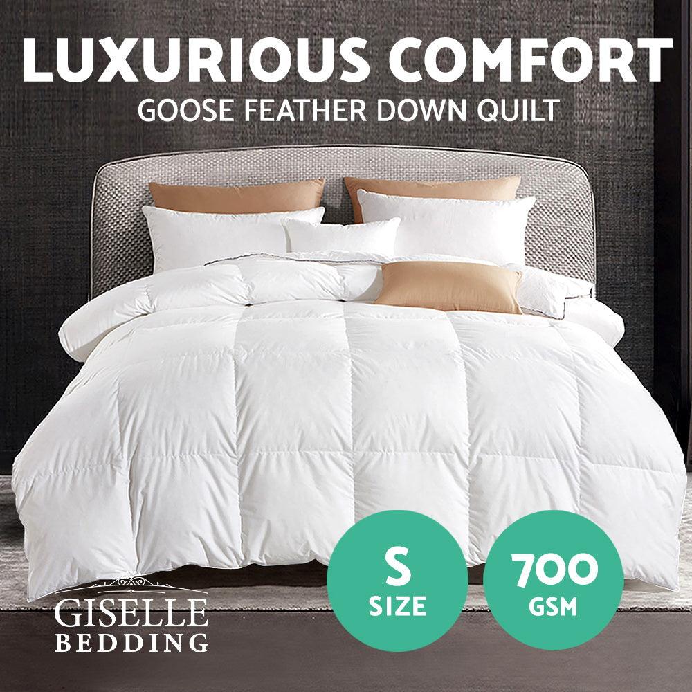 Giselle Bedding 700GSM Goose Down Feather Quilt Single - Harrogates