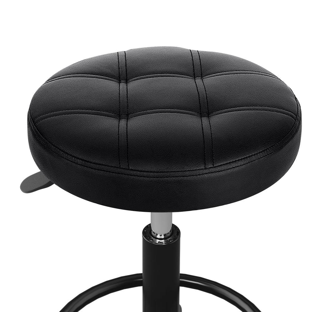 Artiss Salon Stool Round Swivel Chairs Black - Harrogates