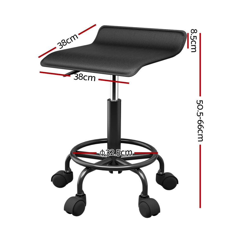 Artiss Salon Stool Square Swivel Chair Black - Harrogates