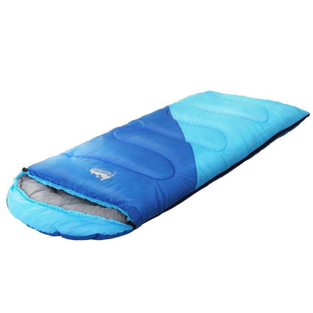 Weisshorn Sleeping Bag Kids Single 172cm Thermal Camping Hiking Blue - Harrogates