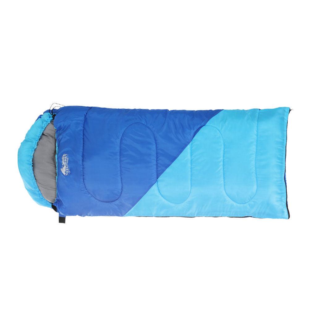 Weisshorn Sleeping Bag Kids Single 172cm Thermal Camping Hiking Blue - Harrogates