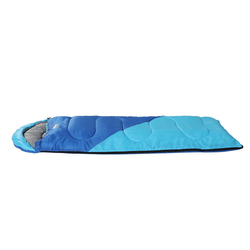 Weisshorn Sleeping Bag Kids Single 172cm Thermal Camping Hiking Blue - Harrogates