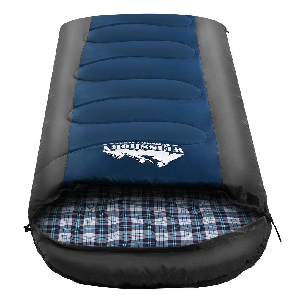 Weisshorn Sleeping Bag Single Thermal Camping Hiking Tent Blue -20°C - Harrogates