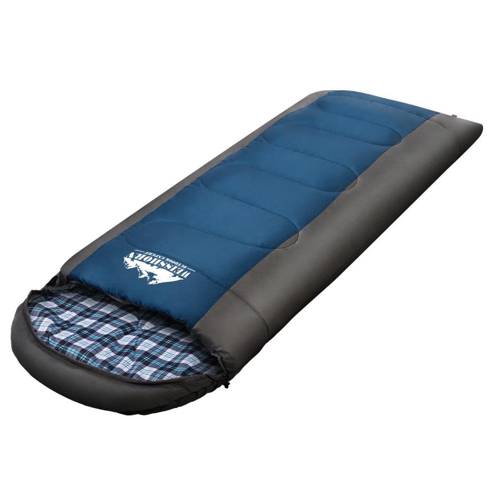 Weisshorn Sleeping Bag Single Thermal Camping Hiking Tent Blue -20°C - Harrogates