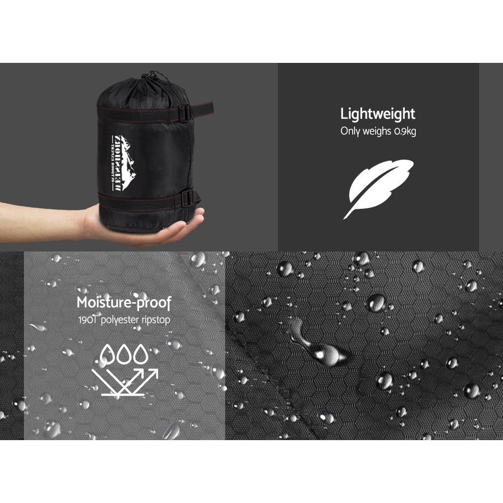 Weisshorn Sleeping Bag Single Thermal Camping Hiking Tent Grey 0°C - Harrogates