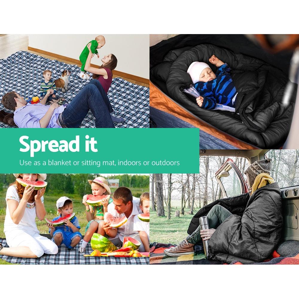 Weisshorn Sleeping Bag Single Thermal Camping Hiking Tent Grey 0°C - Harrogates