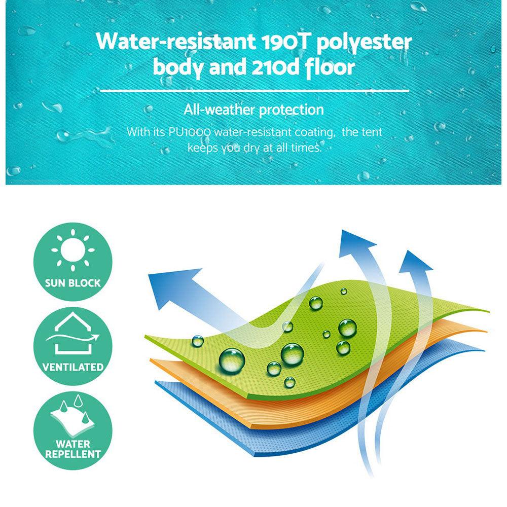 Weisshorn Pop Up Beach Tent Camping Hiking 3 Person Sun Shade Fishing Shelter - Harrogates