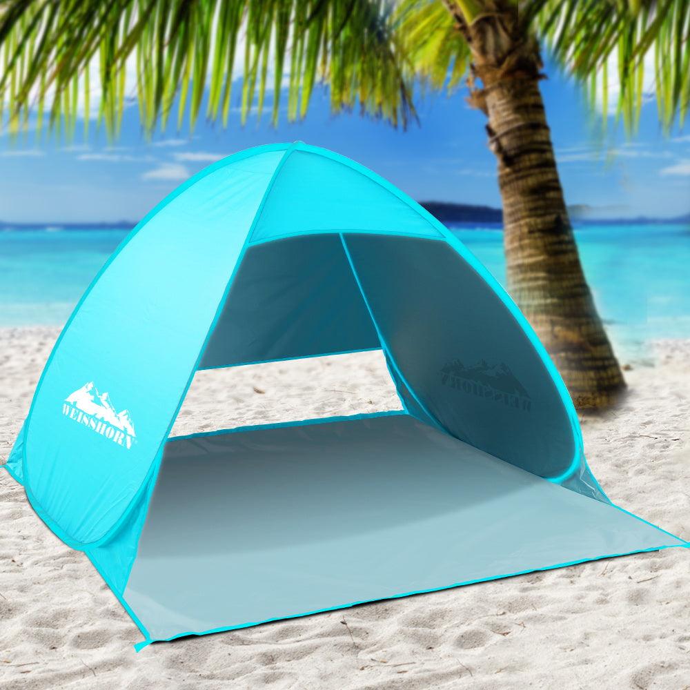 Weisshorn Pop Up Beach Tent Camping Hiking 3 Person Sun Shade Fishing Shelter - Harrogates