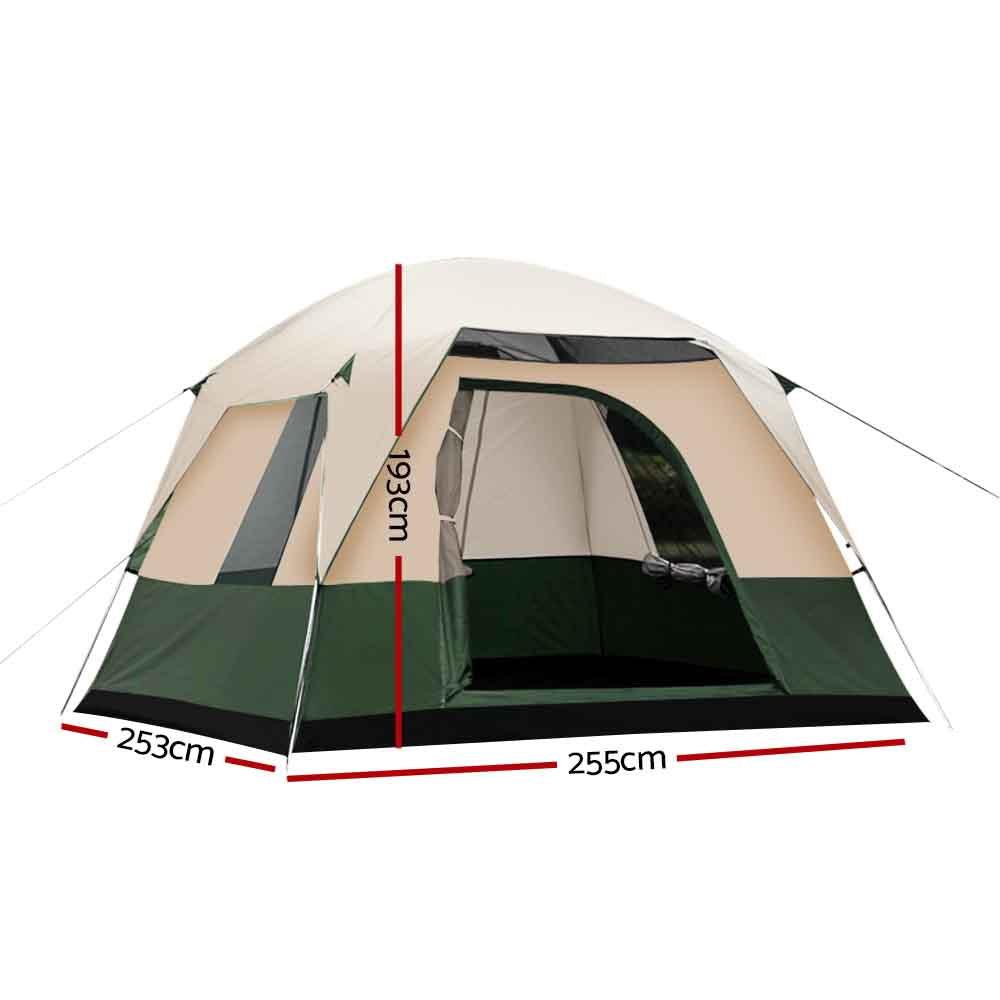 Weisshorn Family Camping Tent 4 Person Hiking Beach Tents Green - Harrogates