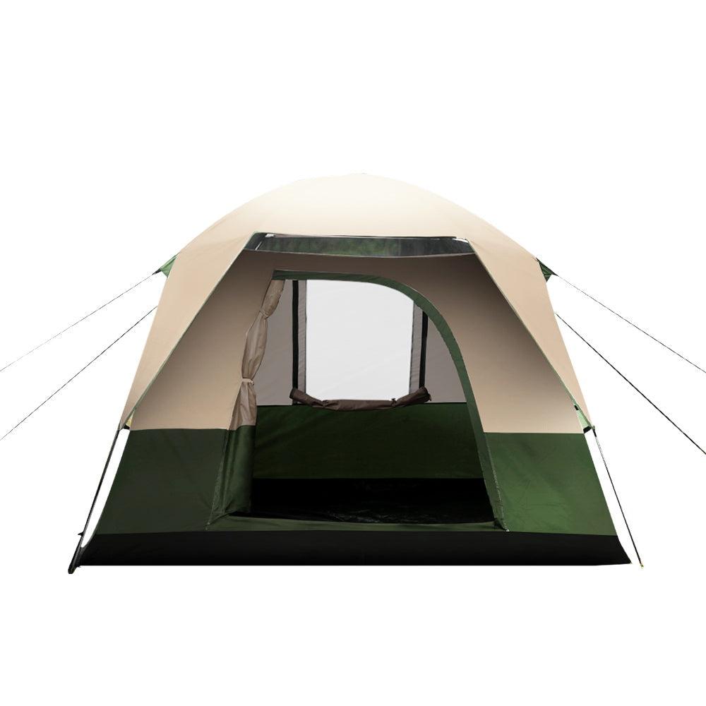 Weisshorn Family Camping Tent 4 Person Hiking Beach Tents Green - Harrogates