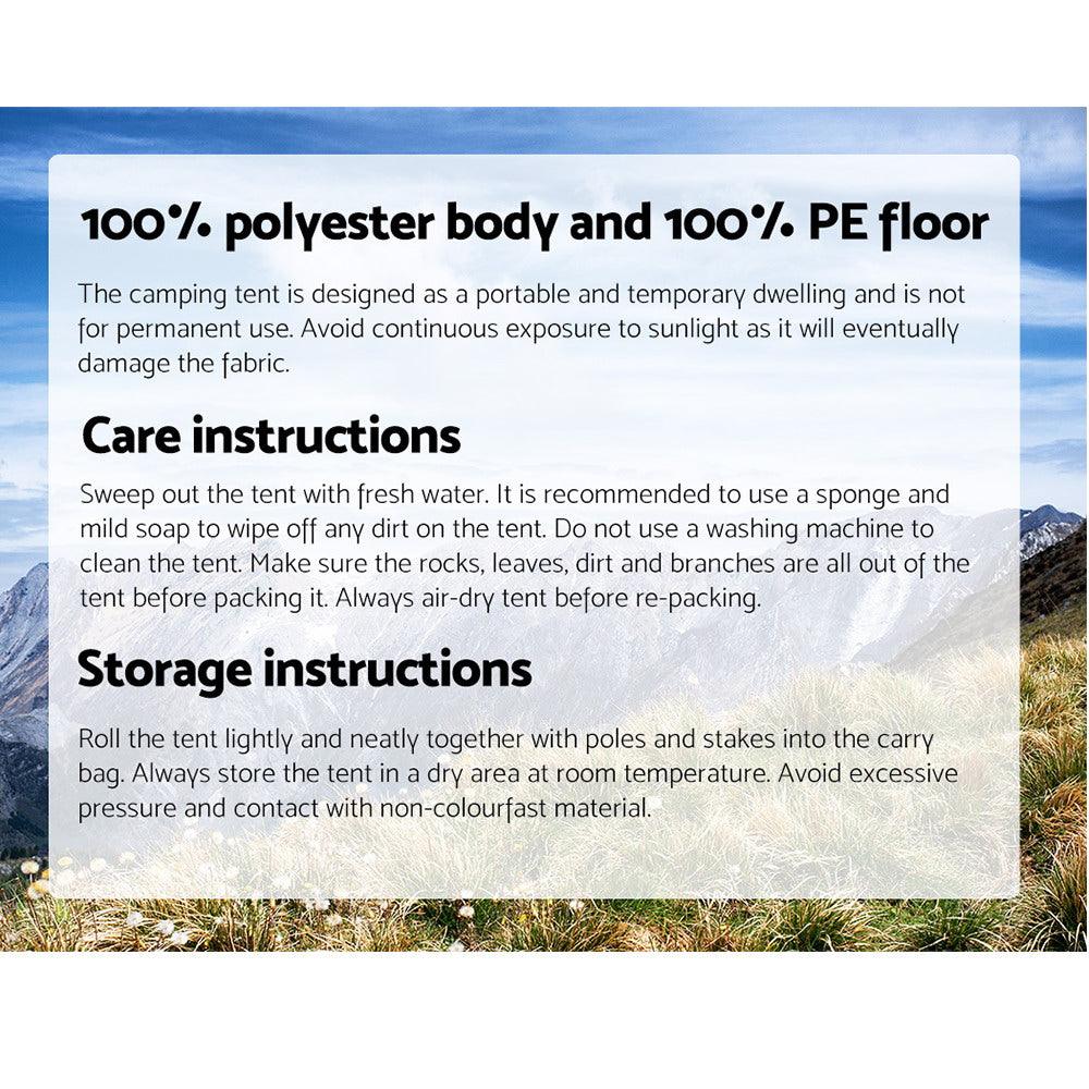 Weisshorn Instant Up Camping Tent 4 Person Pop up Tents Family Hiking Dome Camp - Harrogates