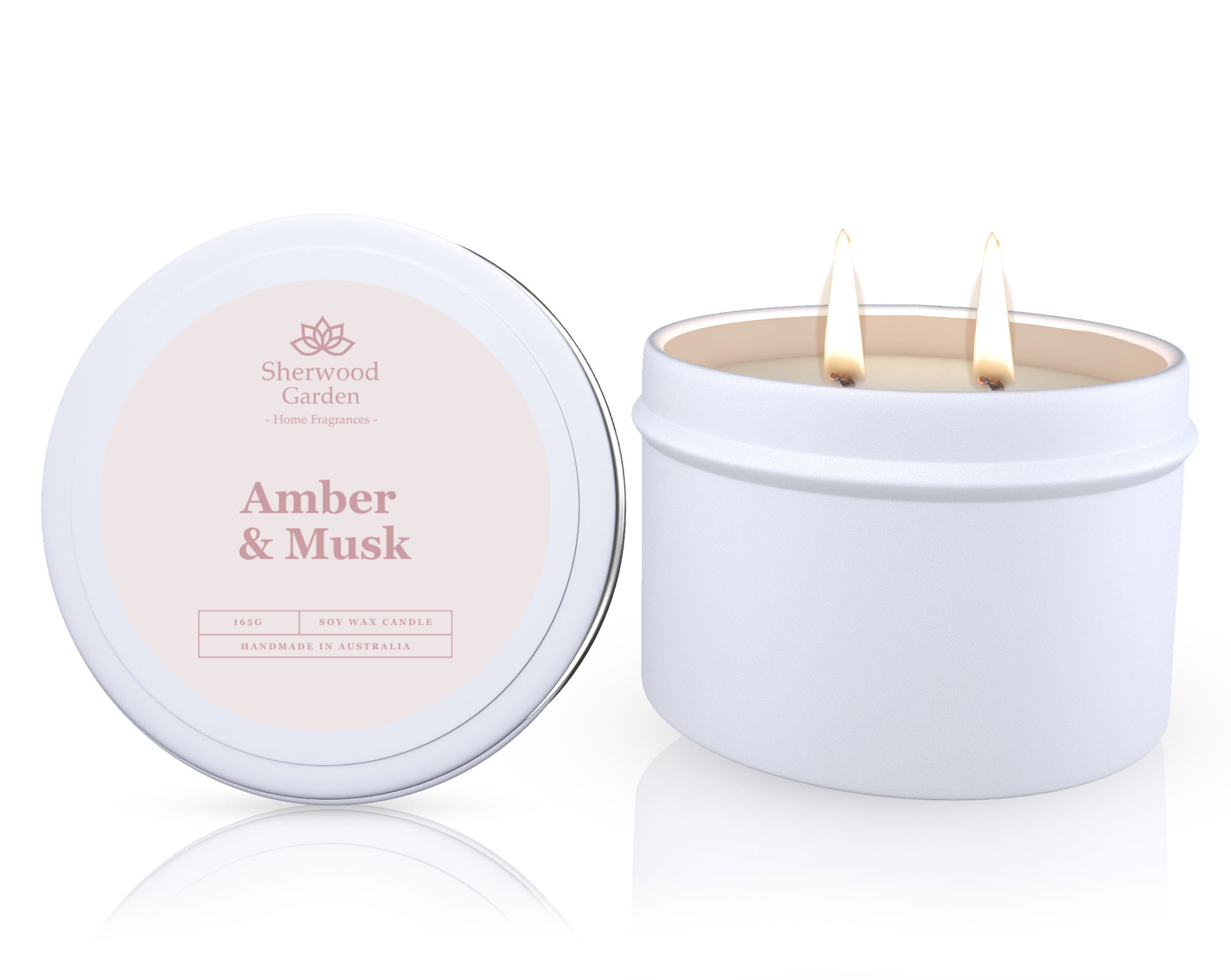 Sherwood Garden Amber & Musk Soy Candle Tin 165g