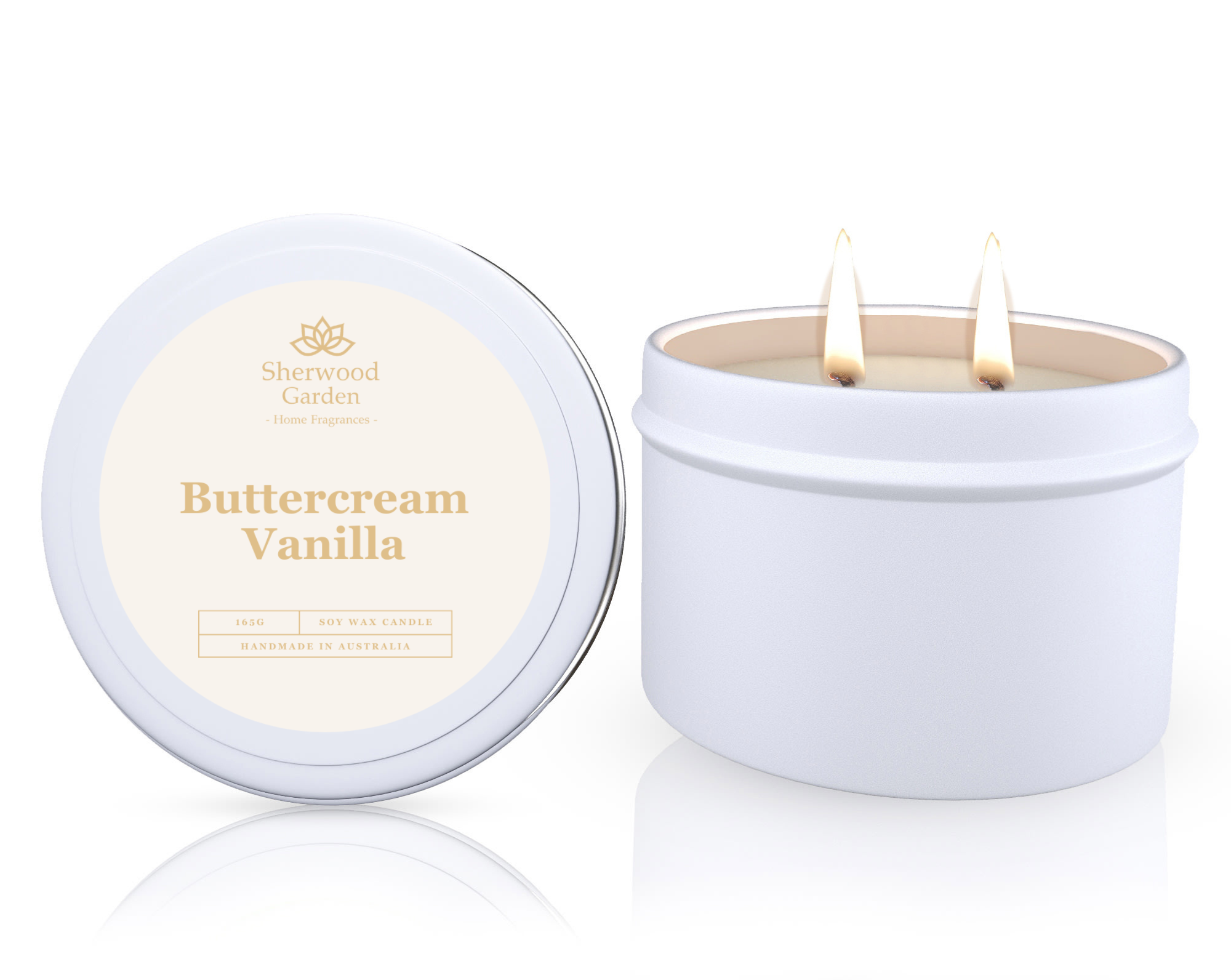 Sherwood Garden Buttercream Vanilla Soy Candle Tin 165g