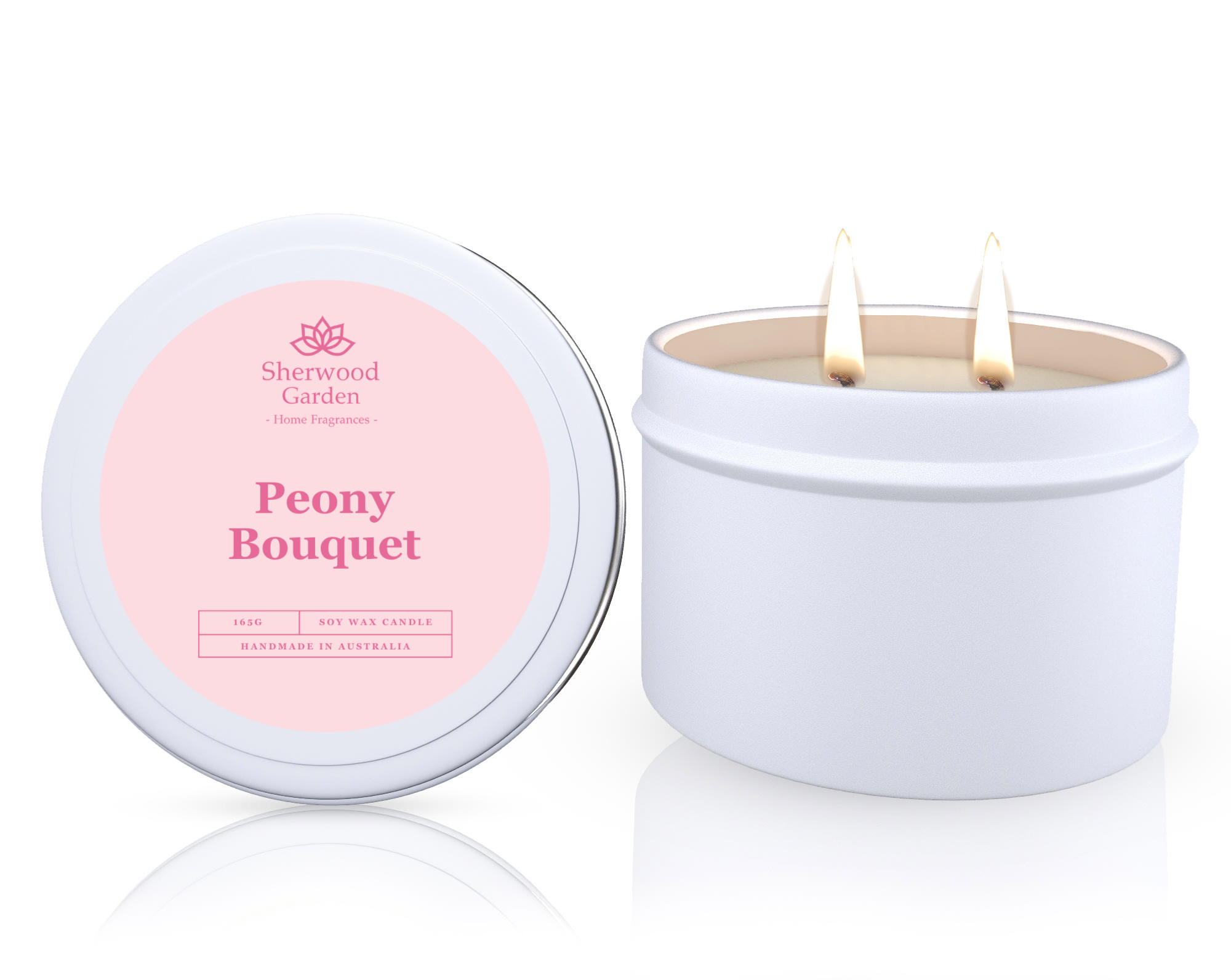 Sherwood Garden Peony Bouquet Soy Candle Tin 165g
