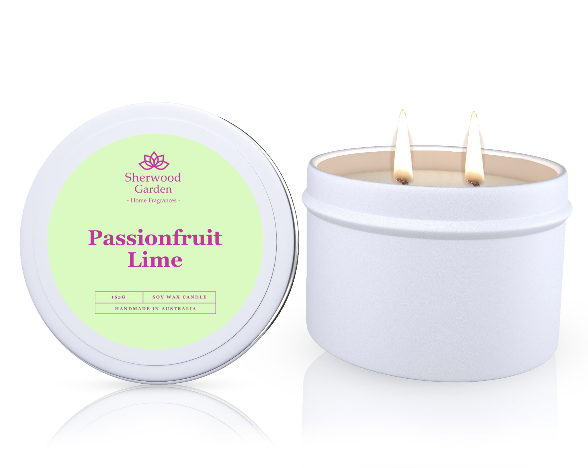 Sherwood Garden Passionfruit Lime Soy Candle Tin 165g