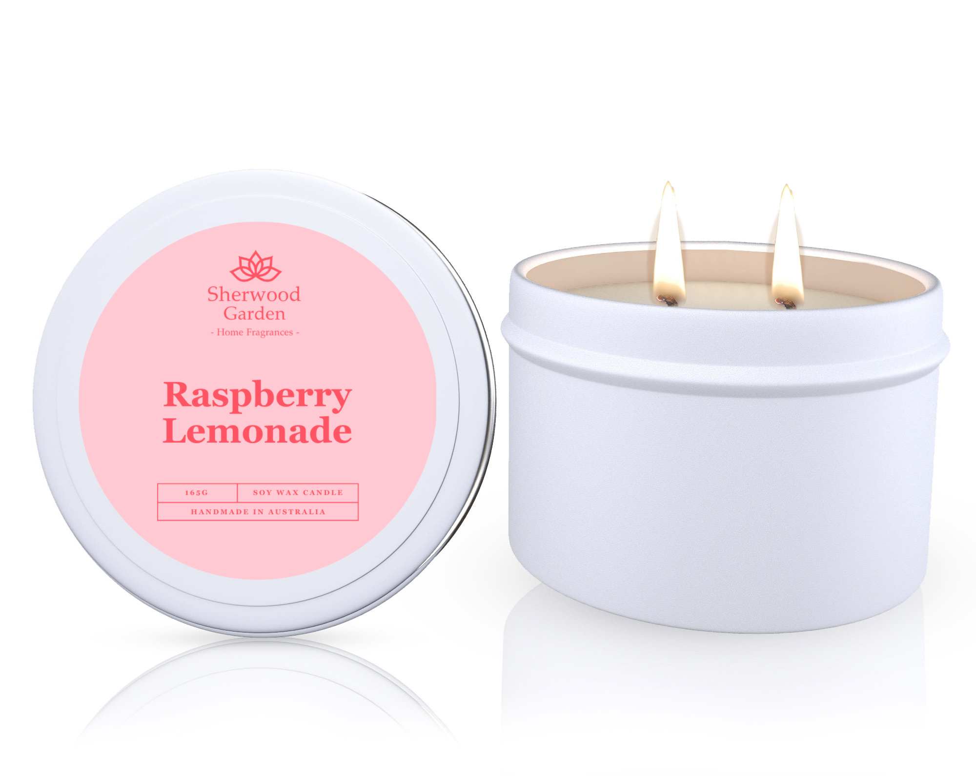 Sherwood Garden Raspberry Lemonade Soy Candle Tin 165g
