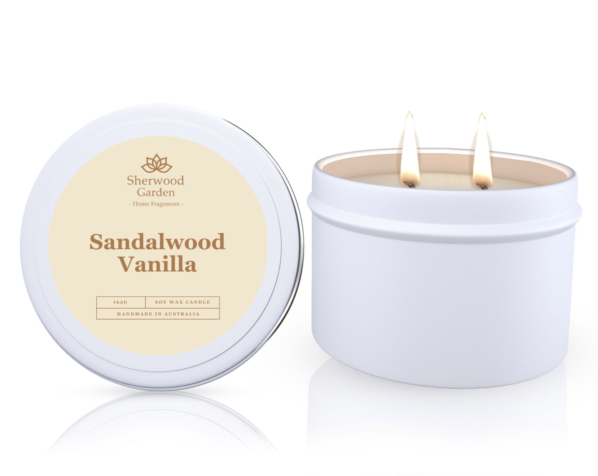 Sherwood Garden Sandalwood Vanilla Soy Candle Tin 165g