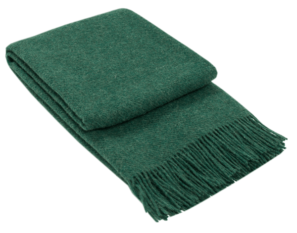 Brighton Throw - 100% NZ Wool - Emerald - Harrogates