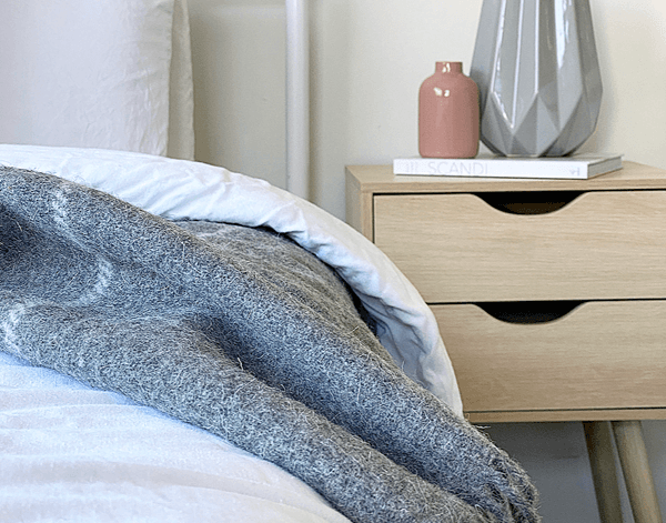 Brighton Throw - 100% NZ Wool - Grey Striped - Harrogates